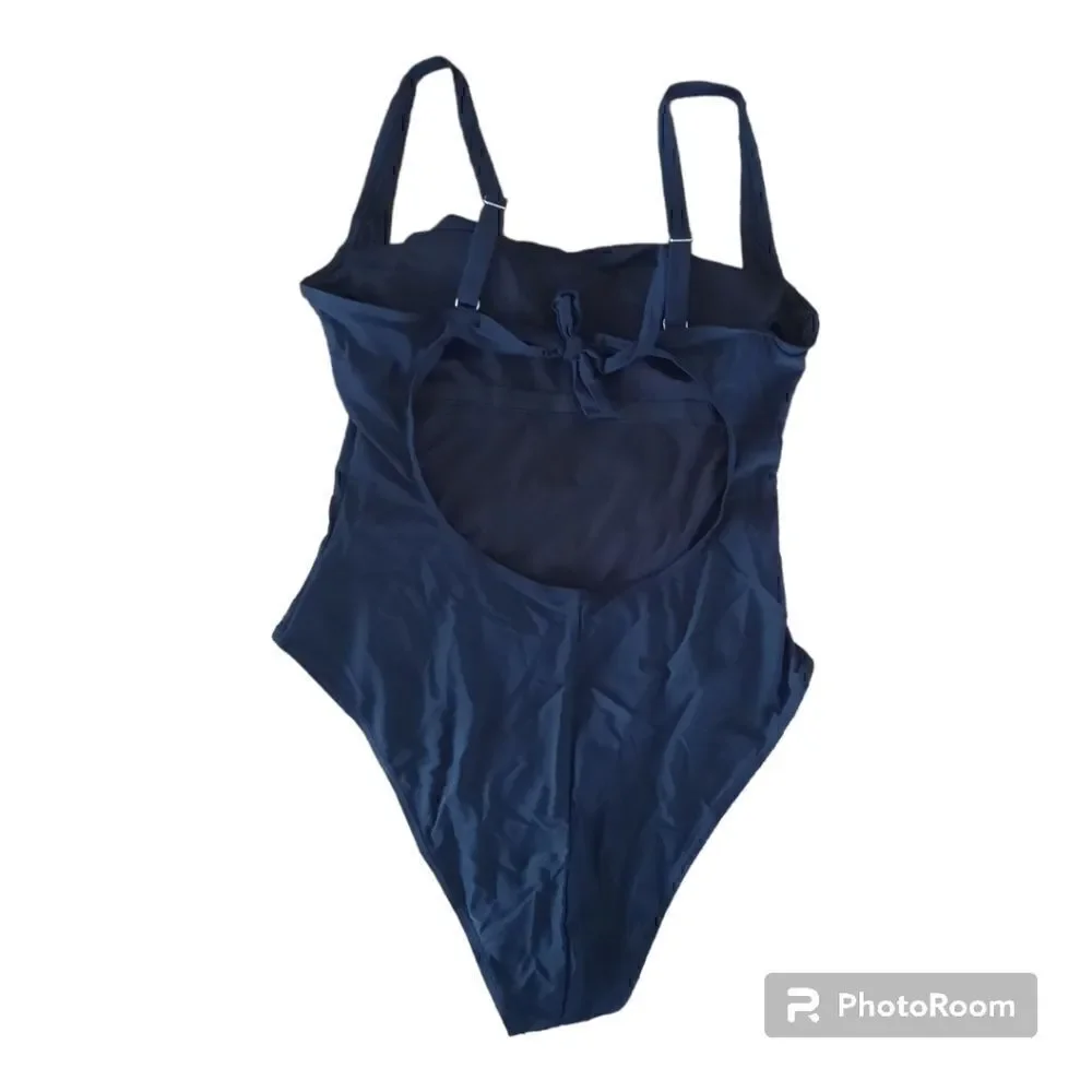 Shein Tie Keyhole Back One Piece Swimsuit Suit